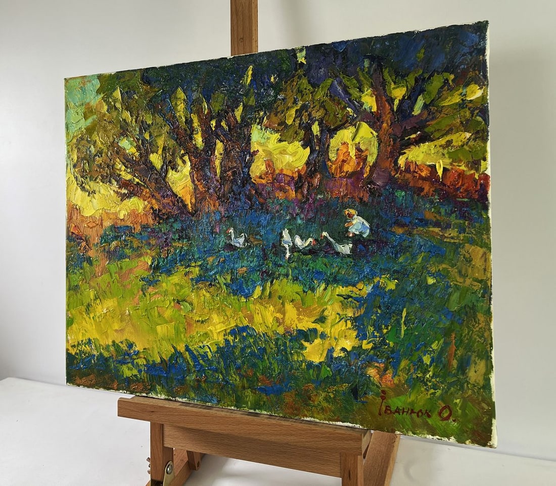 Oil painting Silence in the shade of old willows Oleksiy Ivanyuk - 2