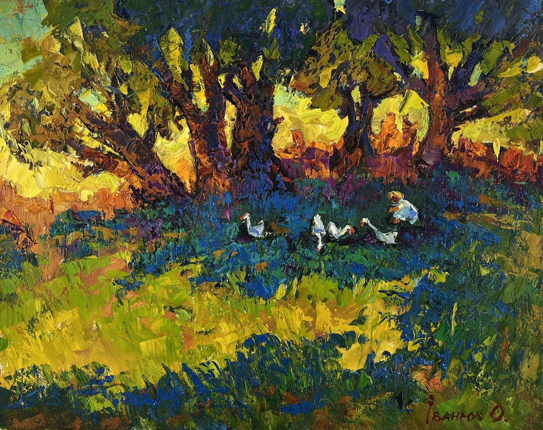 Oil painting Silence in the shade of old willows Oleksiy Ivanyuk - 3