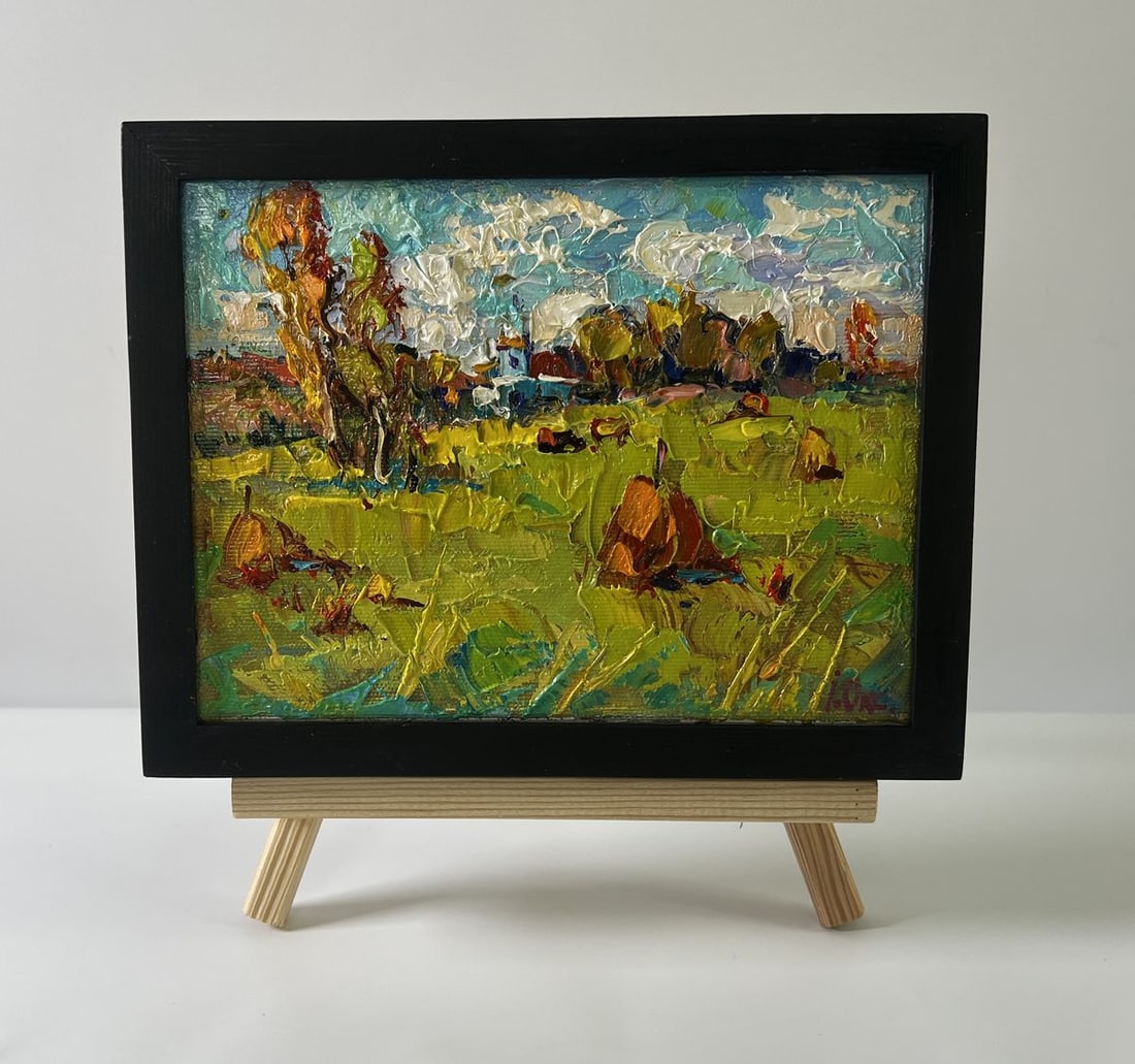 Oil painting Sunny day in the field Oksana Ivanyuk: Title: Oil painting Sunny day in the field Oksana Ivanyuk Description: NoAAA5576The Oil painting Canvas titled "Sunny day in the field" is a vibrant ode to the warmth, energy, and timeless serenity