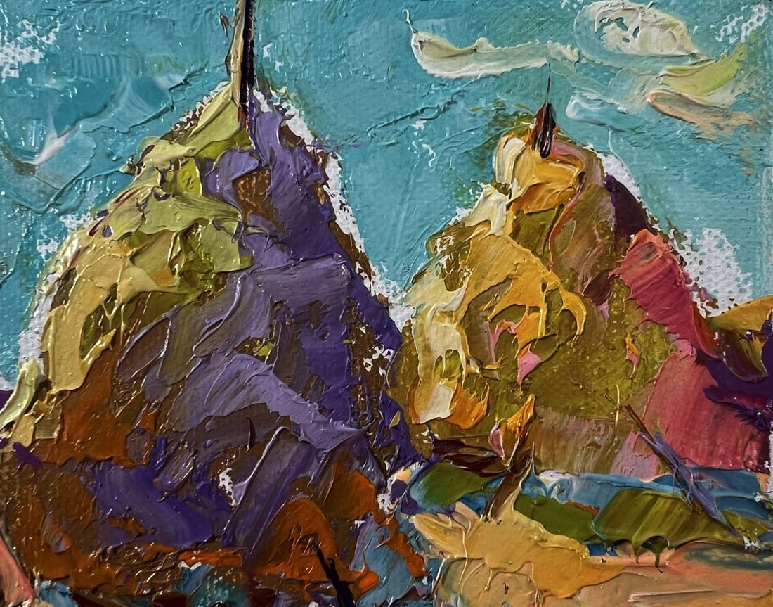 Oil painting Haystacks in a field Oleksiy Ivanyuk - 4