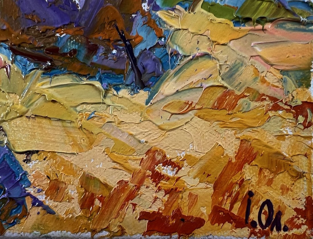 Oil painting Haystacks in a field Oleksiy Ivanyuk - 5