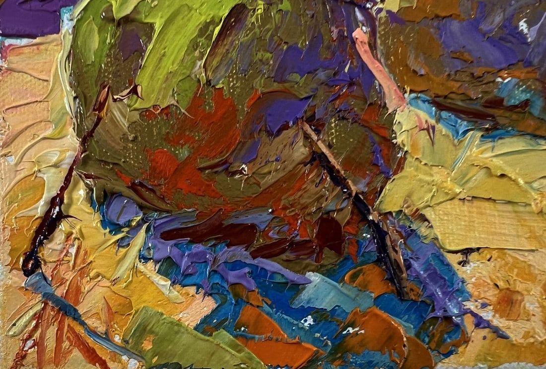 Oil painting Haystacks in a field Oleksiy Ivanyuk - 6