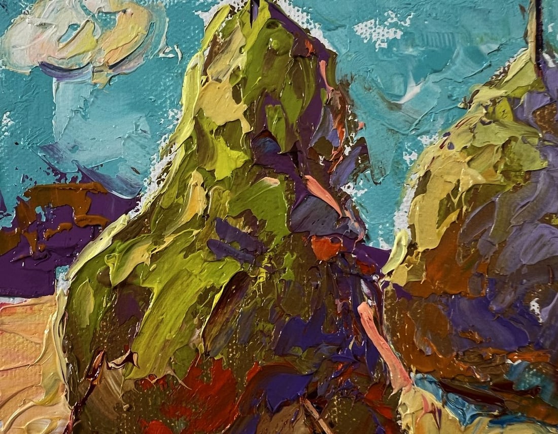 Oil painting Haystacks in a field Oleksiy Ivanyuk - 7