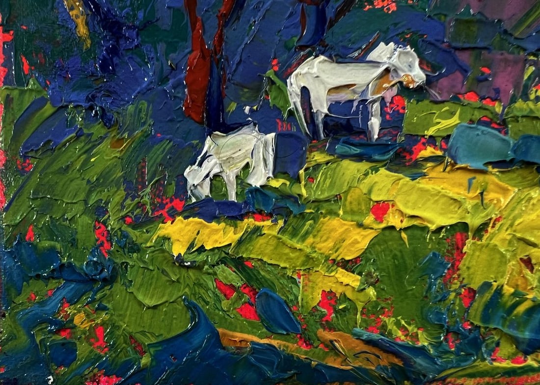 Oil painting White horses in the forest Oleksiy Ivanyuk - 6