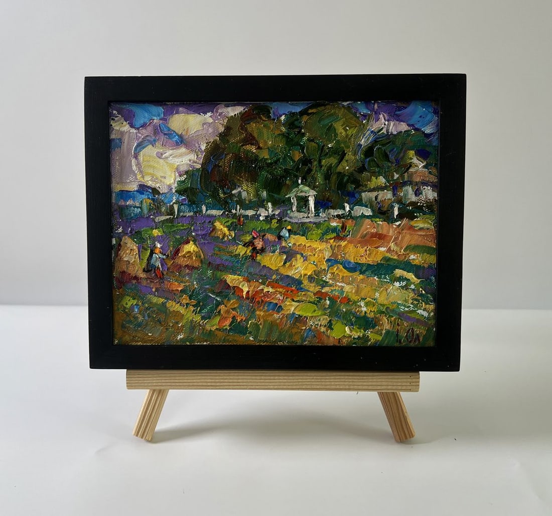 Oil painting Plowing a summer field Oleksiy Ivanyuk: Title: Oil painting Plowing a summer field Oleksiy Ivanyuk Description: NoAAA5604The Oil painting Canvas titled "Plowing a summer field" captures the vibrant pulse of rural life during the height of t