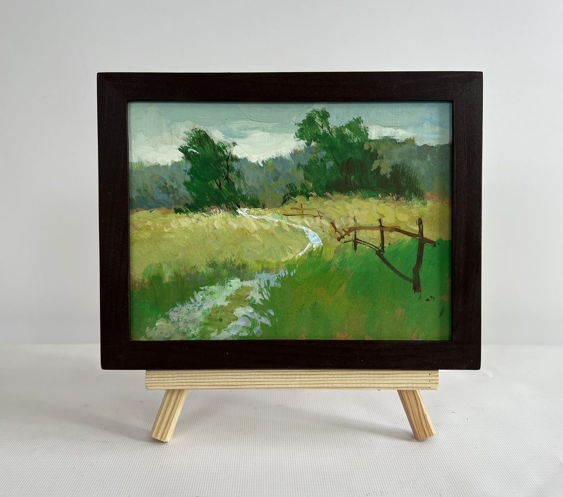Oil painting Golden summer fields Yuriy Suprunchuk: Title: Oil painting Golden summer fields Yuriy Suprunchuk Description: NoAAA4394The painting "Golden Summer Fields" beautifully captures the serene essence of a rural landscape bathed in the warmth of