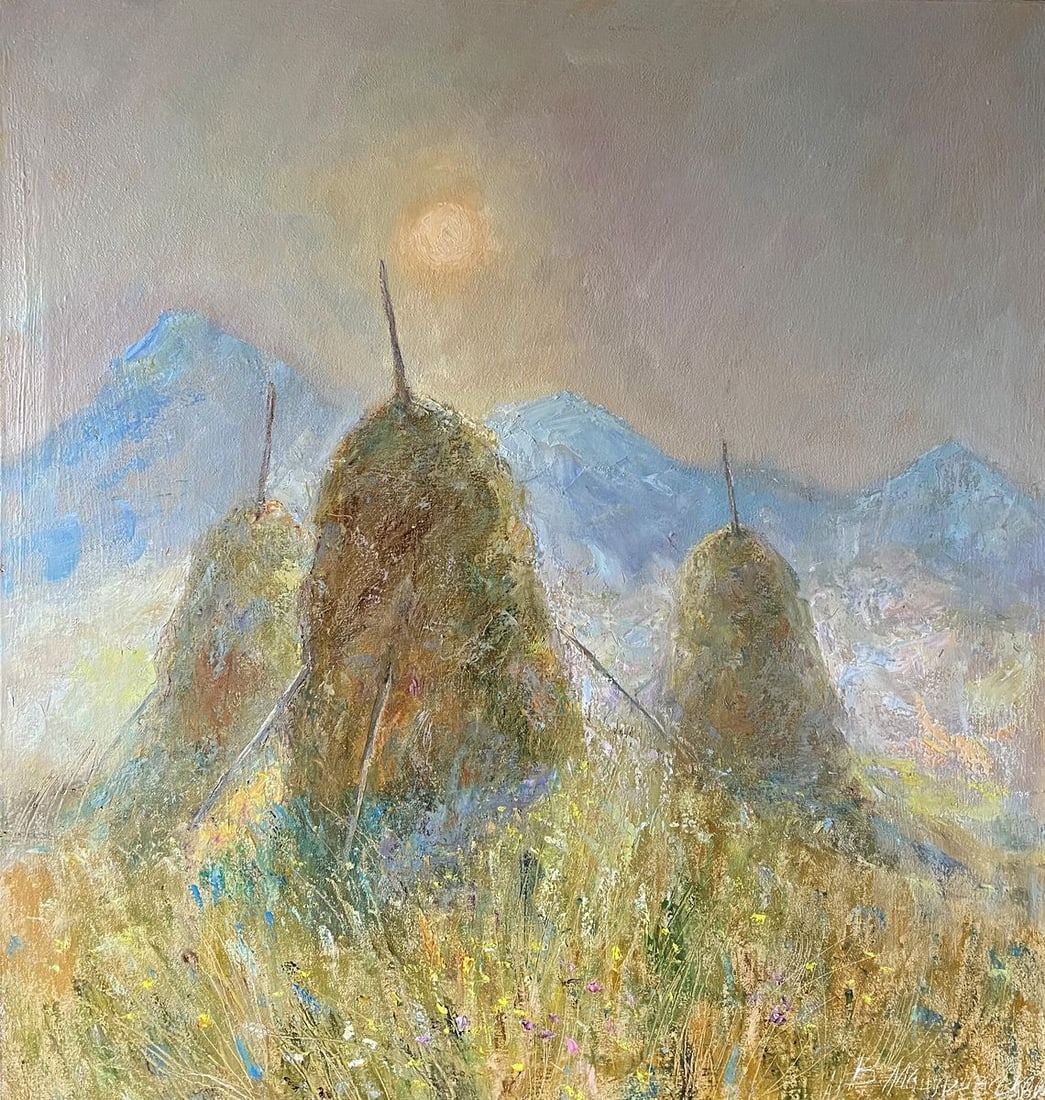 Oil painting Morning haystacks V. Mishurovsky (1 of 7)