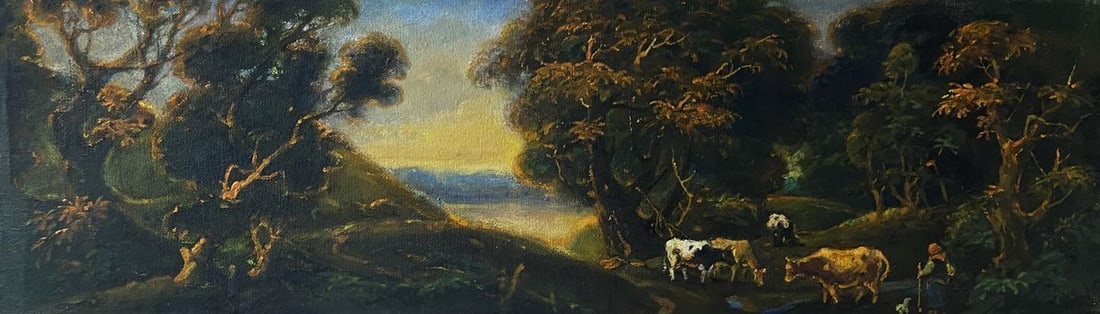 Oil painting Evening, herd Litvinov Oleg Arkad'yevich (1 of 9)