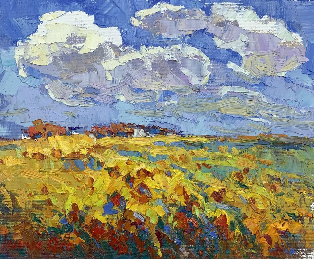 Oil painting Sunflower field Kalenyuk Oksana (1 of 12)