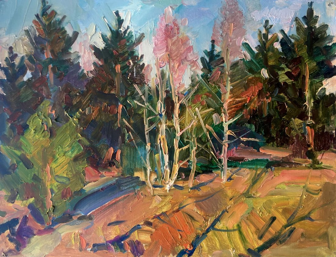 Oil painting Forest landscape Peter Tovpev (1 of 8)