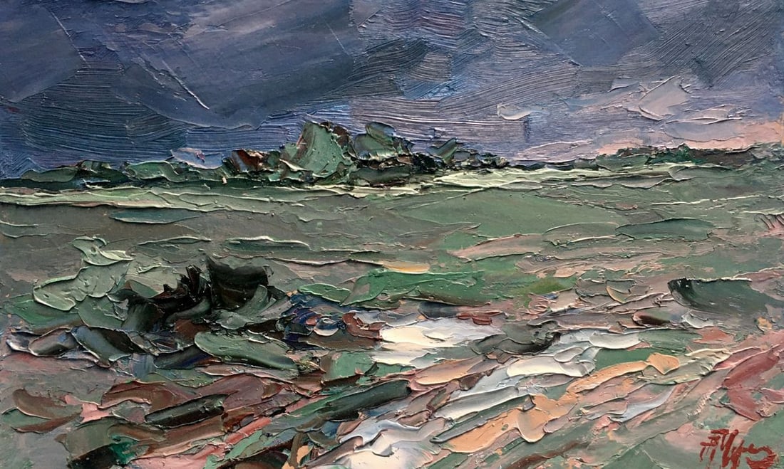 Oil painting Before the downpour Alexander Nikolaevich Cherednichenko: Title: Oil painting Before the downpour Alexander Nikolaevich Cherednichenko Description: NoAAA2506 *** ABOUT THIS PAINTING *** * TITLE: "Before the downpour" * ARTISTS: Alexander Nikolaevich Cheredni