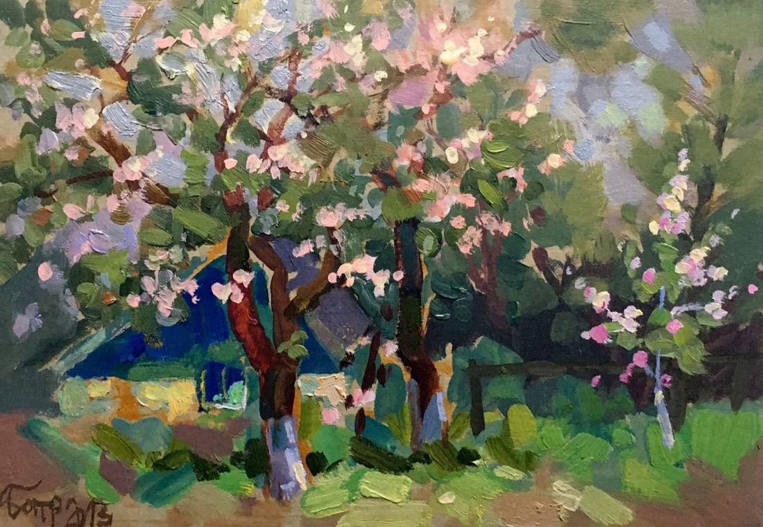 Oil painting Apple trees have blossomed Batrakov Vladimir Grigorievich (1 of 12)