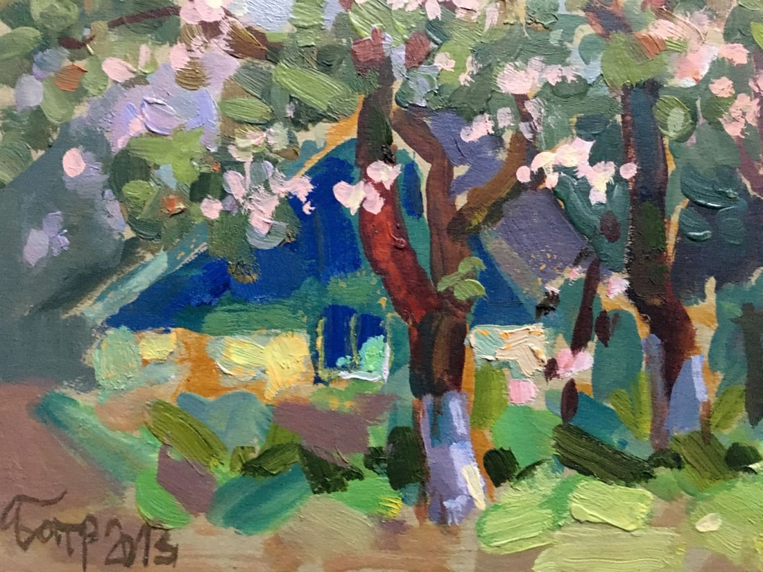 Oil painting Apple trees have blossomed Batrakov Vladimir Grigorievich - 6