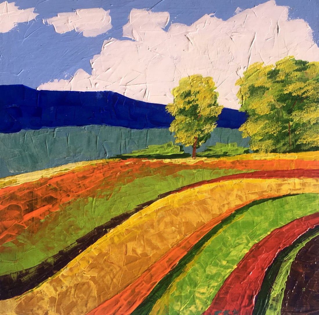 Oil painting Way home Zadorozhnya V. V.: Title: Oil painting Way home Zadorozhnya V. V. Description: NoAAA2617 This oil painting captures the essence of a serene summer day in the countryside. In the background, a lush forest of green trees