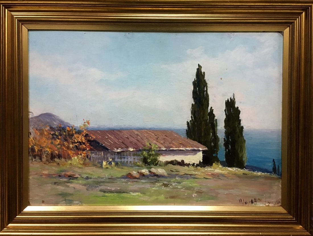 Oil painting Bronstein Mark Emmanuilovich House on the hill (1 of 10)