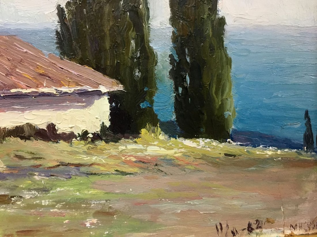 Oil painting Bronstein Mark Emmanuilovich House on the hill - 4