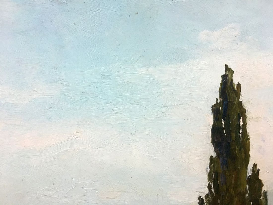 Oil painting Bronstein Mark Emmanuilovich House on the hill - 7