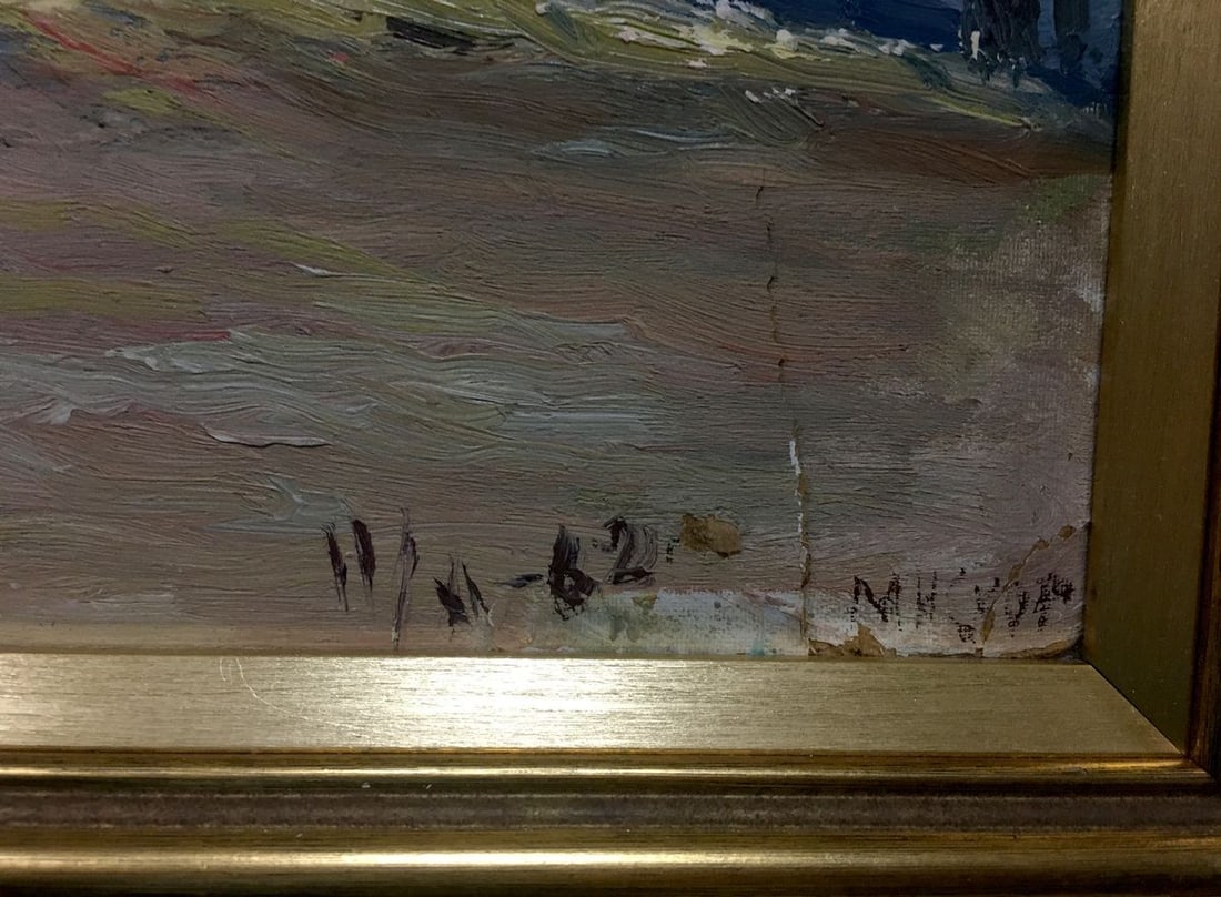 Oil painting Bronstein Mark Emmanuilovich House on the hill - 8