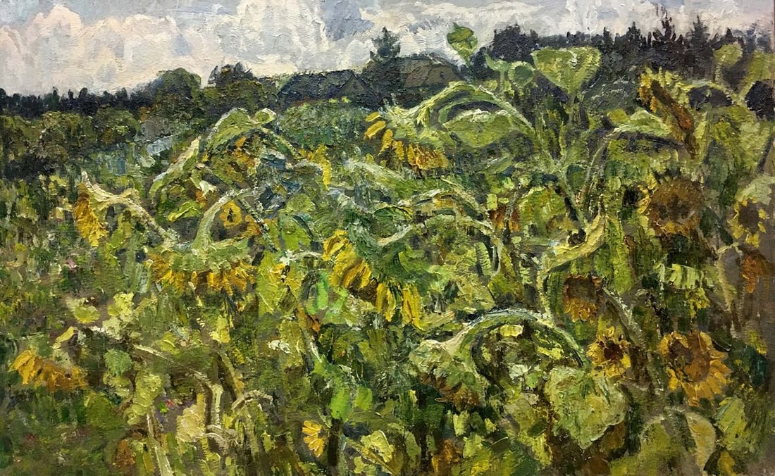 Oil painting Field of sunflowers Zvyagintsev Rostislav Mikhailovich (1 of 10)