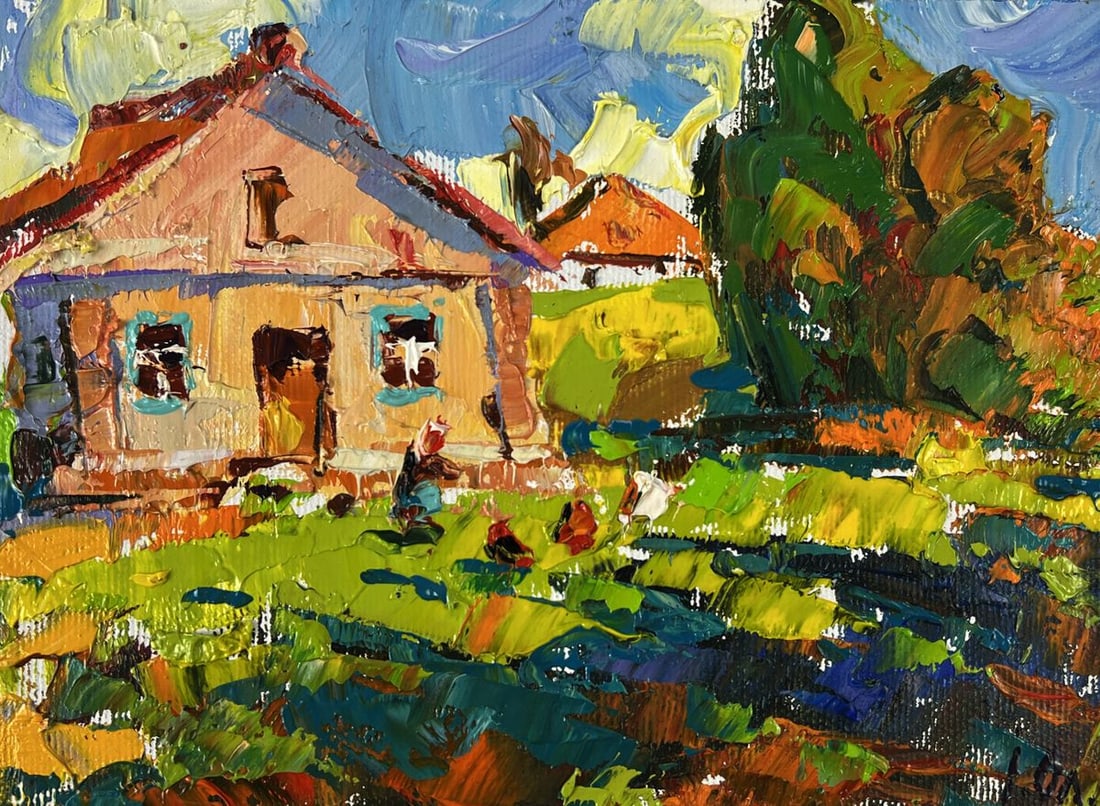 Oil painting Warm days in the village Oleksiy Ivanyuk - 3