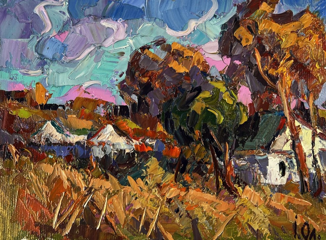 Oil painting The last warm village days Oleksiy Ivanyuk - 3