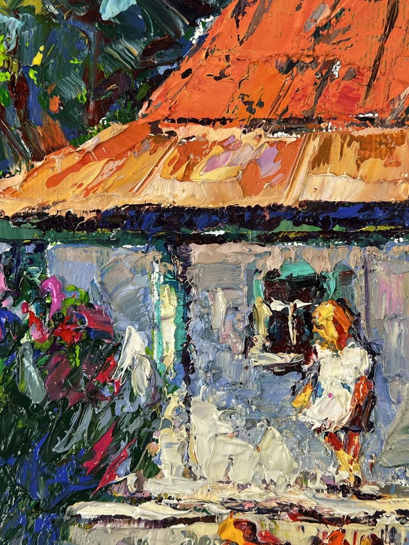 Oil painting Chickens in the Yard Oleksiy Ivanyuk - 4