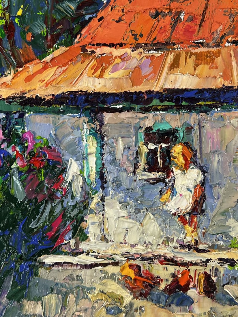 Oil painting Chickens in the Yard Oleksiy Ivanyuk - 5