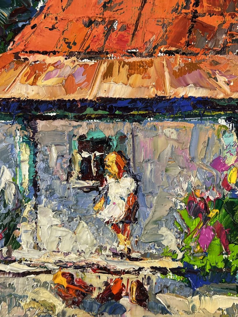 Oil painting Chickens in the Yard Oleksiy Ivanyuk - 7