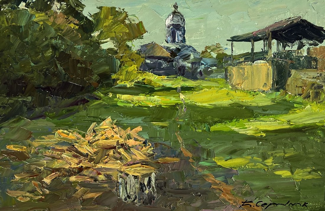 Oil painting In the village courtyard Boris Serdyuk - 3