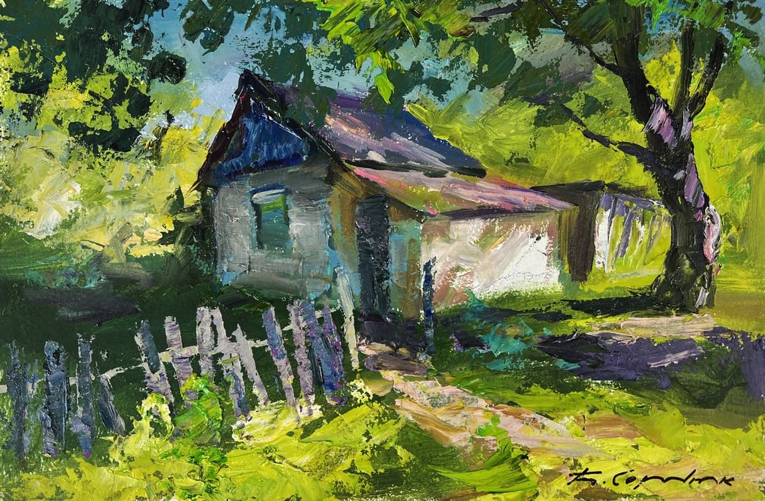 Oil painting Spring days in the yard Boris Serdyuk - 3