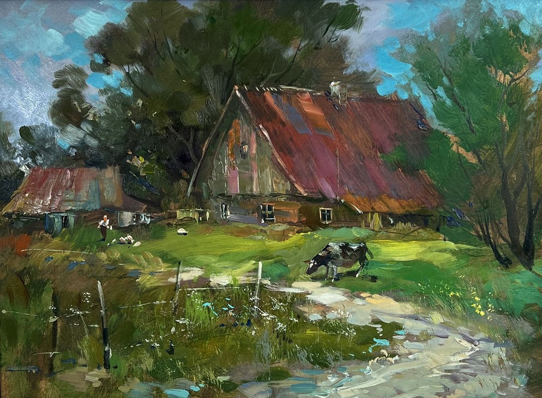 Oil painting The road to the village Yuriy Suprunchuk - 3