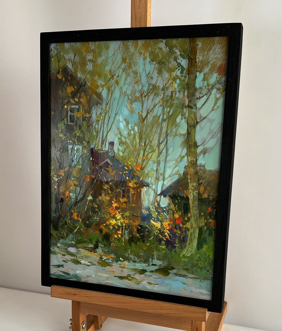 Oil painting Autumn old town street Yuriy Suprunchuk - 2