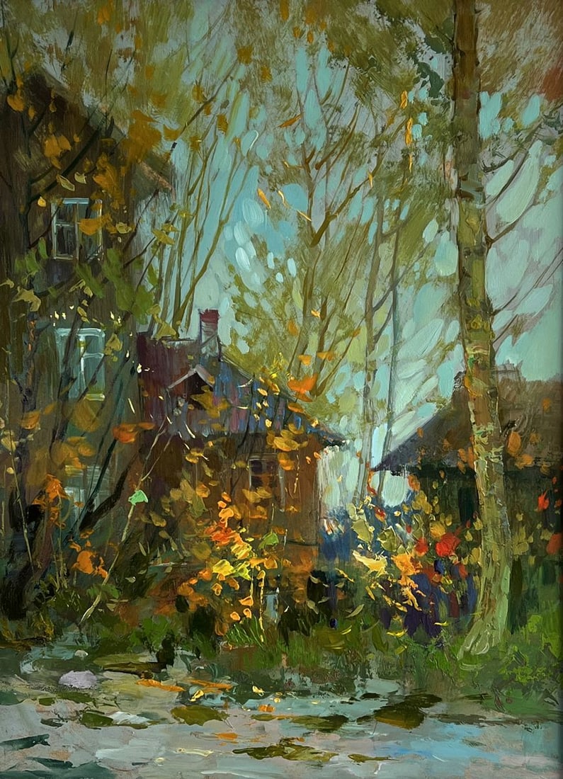 Oil painting Autumn old town street Yuriy Suprunchuk - 3