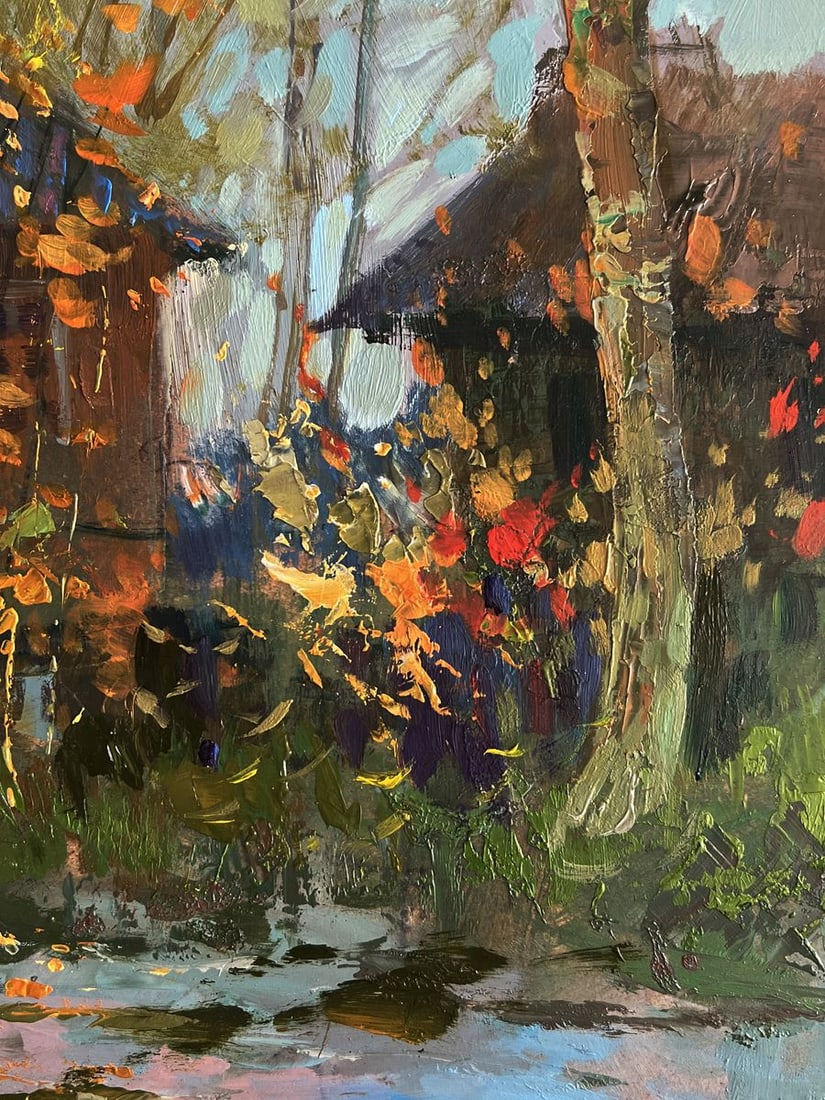 Oil painting Autumn old town street Yuriy Suprunchuk - 4