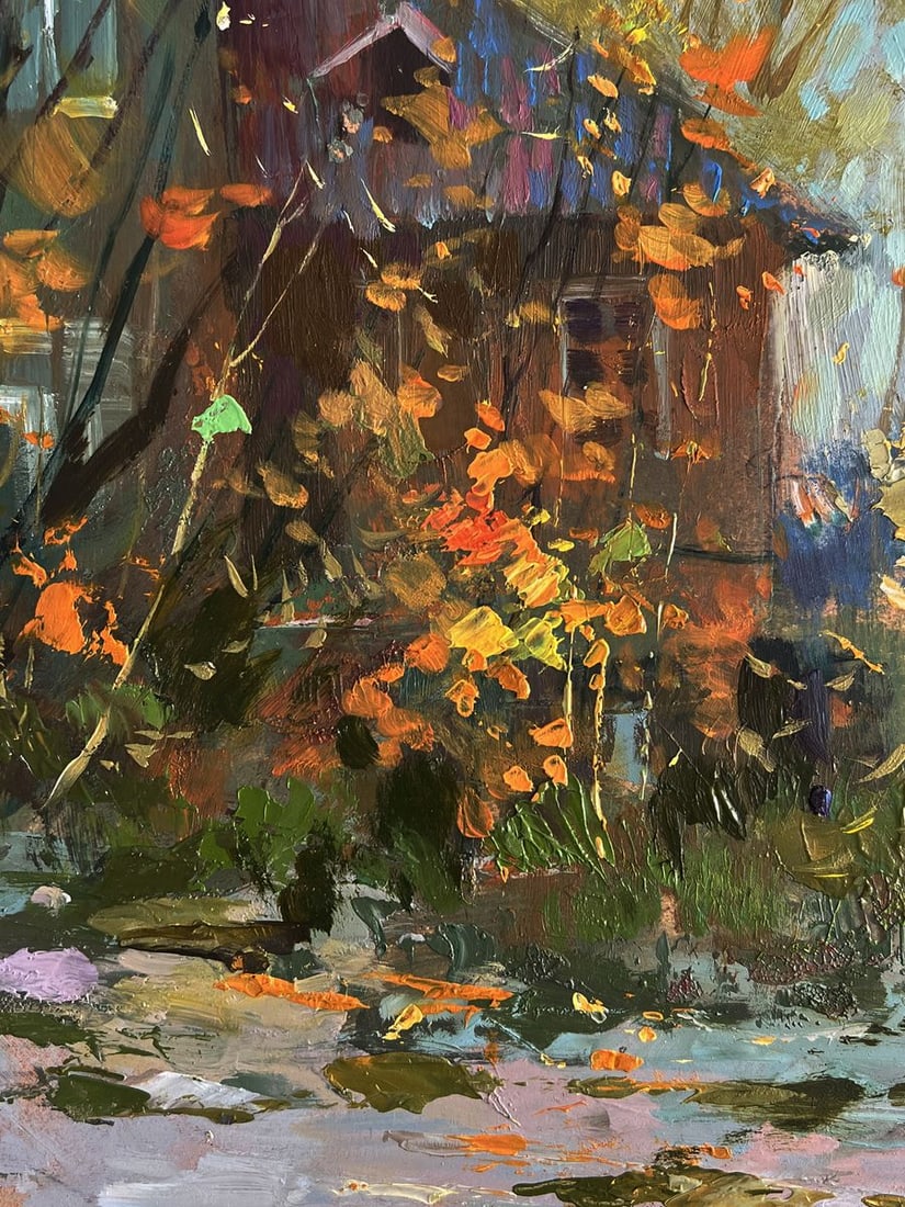 Oil painting Autumn old town street Yuriy Suprunchuk - 5