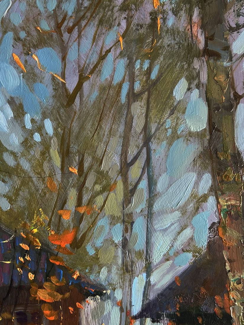 Oil painting Autumn old town street Yuriy Suprunchuk - 6