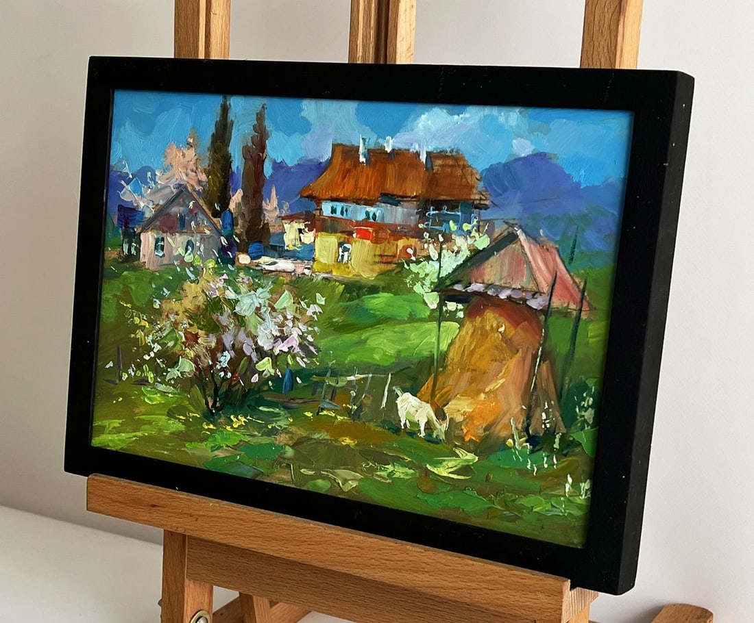 Oil painting A village garden with a goat Yuriy Suprunchuk - 2