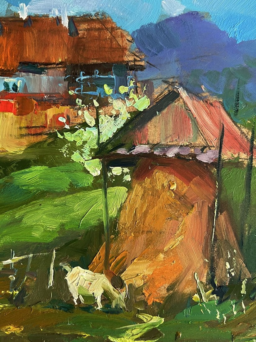 Oil painting A village garden with a goat Yuriy Suprunchuk - 5