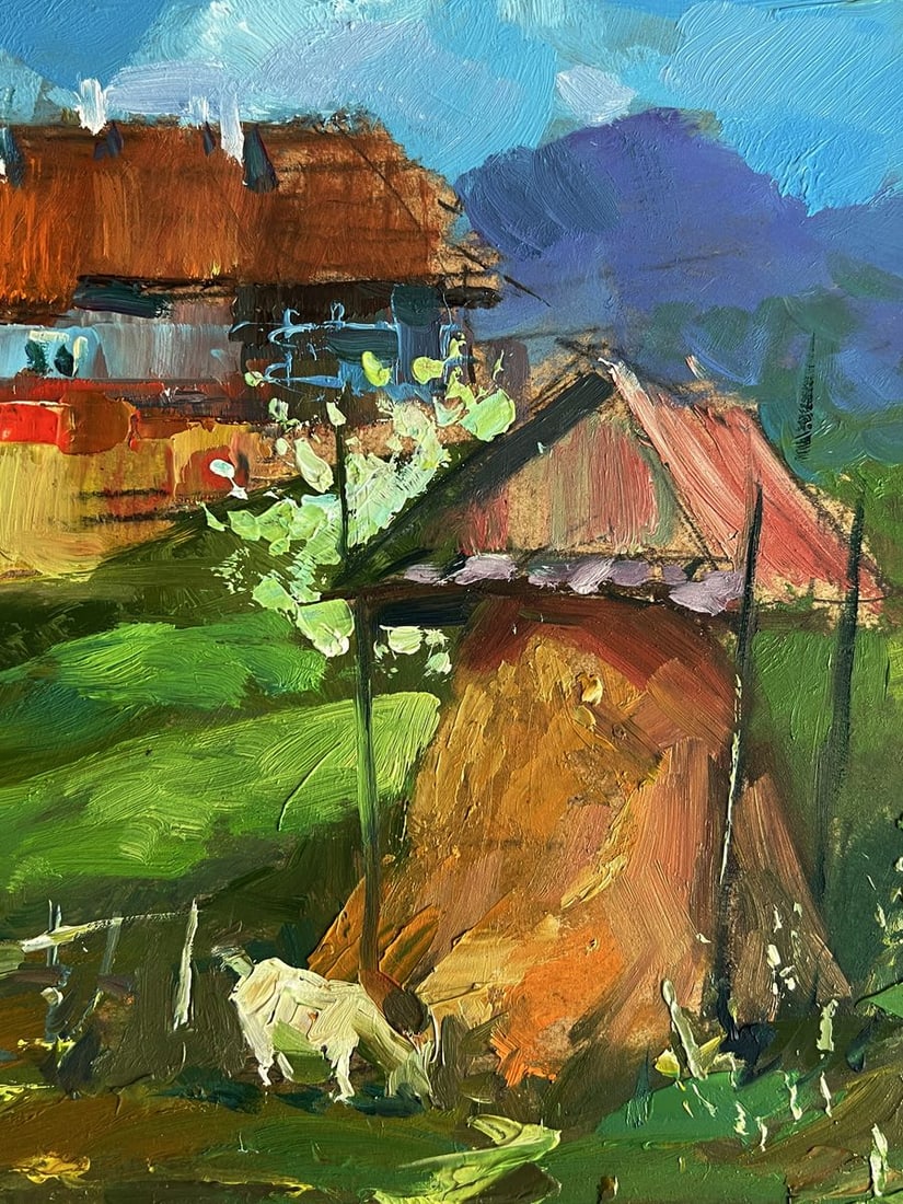 Oil painting A village garden with a goat Yuriy Suprunchuk - 6