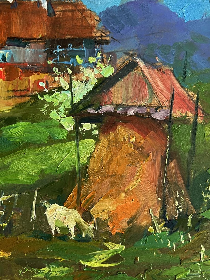 Oil painting A village garden with a goat Yuriy Suprunchuk - 7