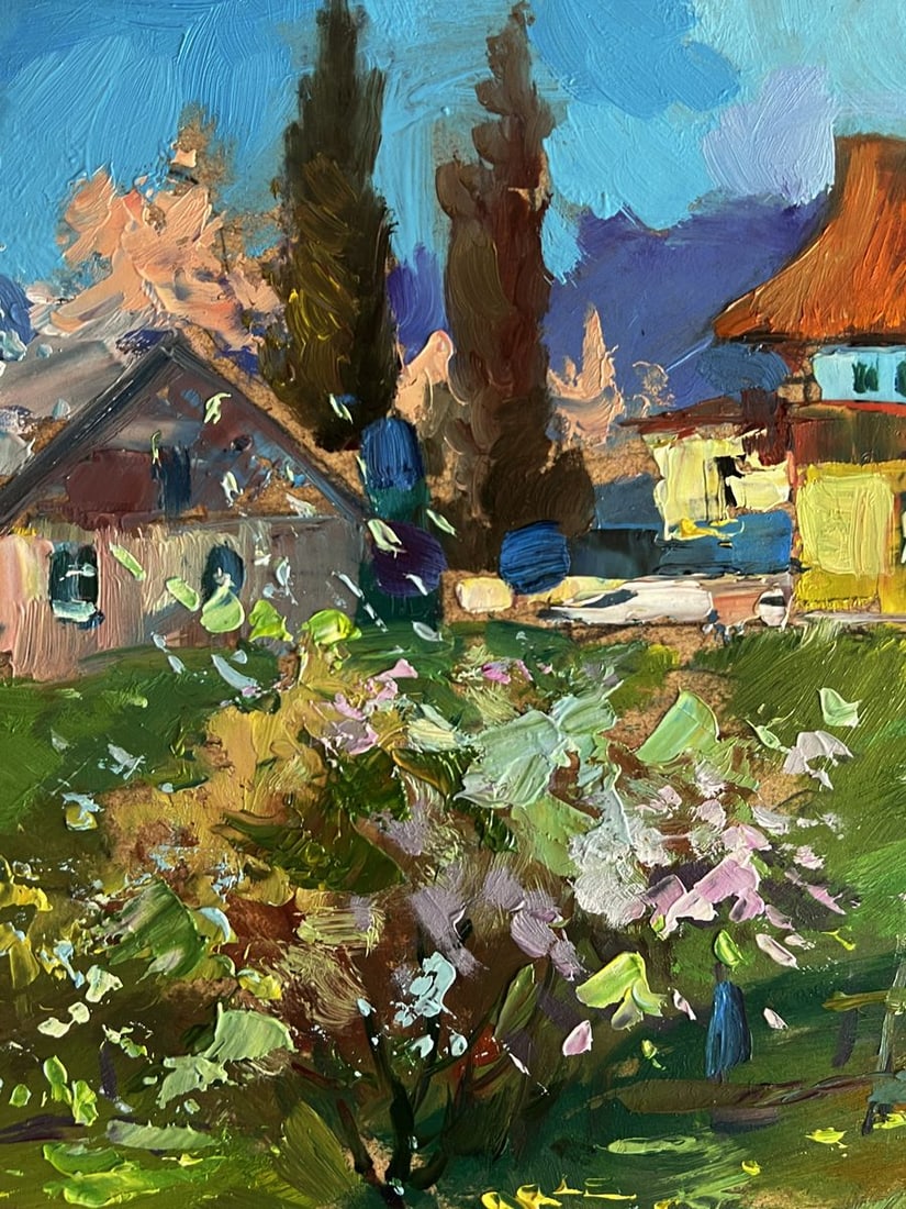 Oil painting A village garden with a goat Yuriy Suprunchuk - 8