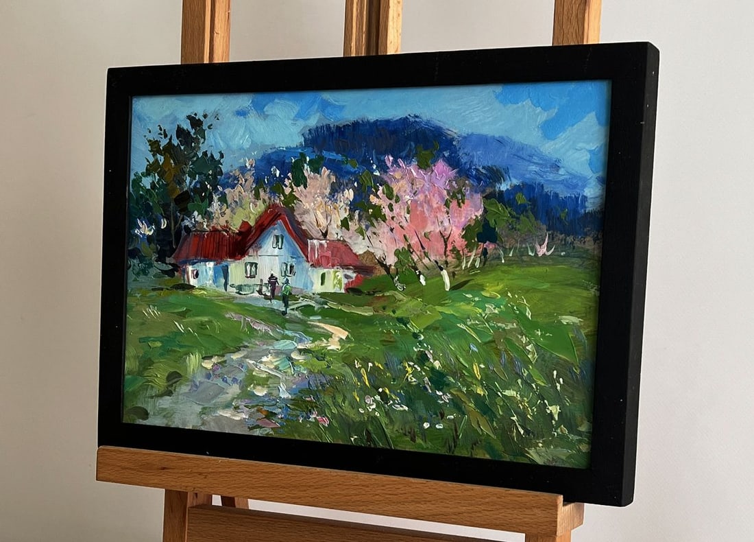 Oil painting Blooming trees in the garden Yuriy Suprunchuk - 2