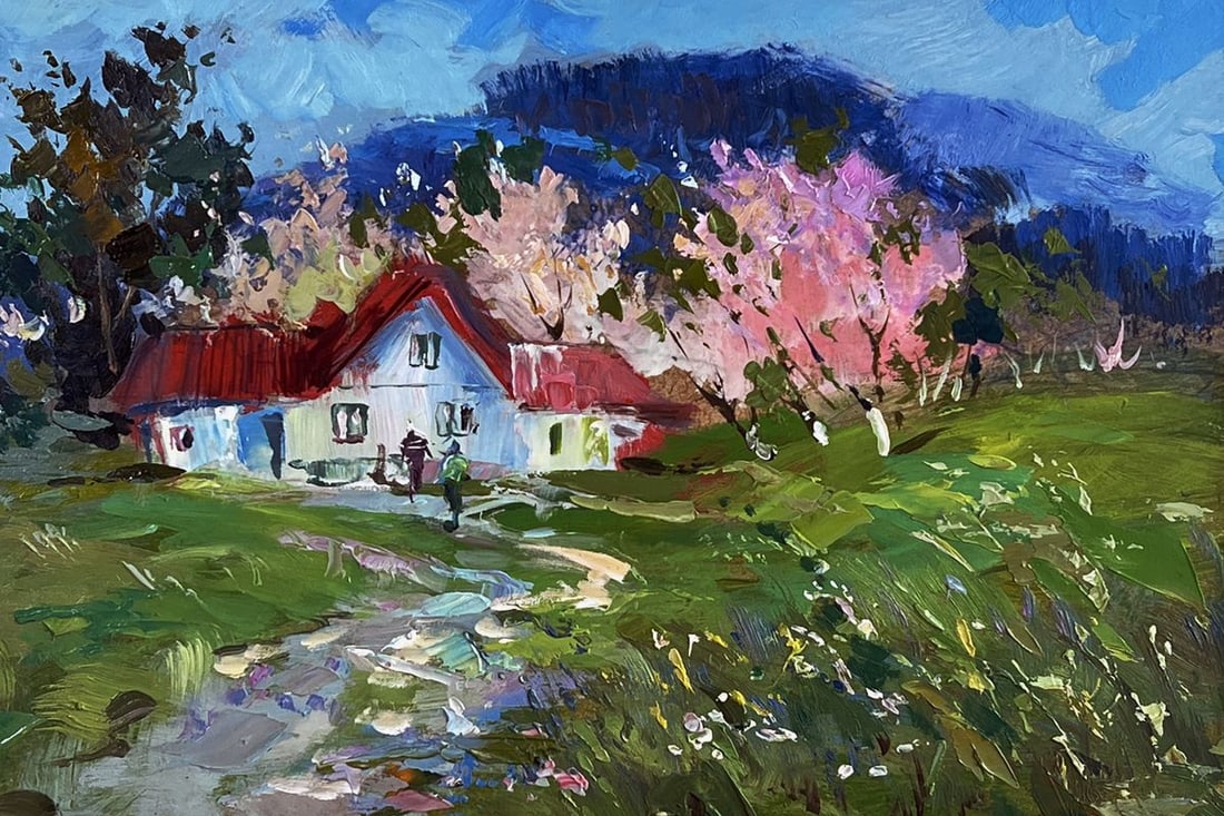 Oil painting Blooming trees in the garden Yuriy Suprunchuk - 3