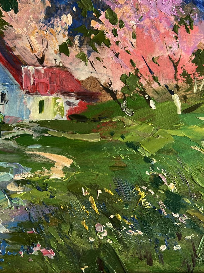 Oil painting Blooming trees in the garden Yuriy Suprunchuk - 4