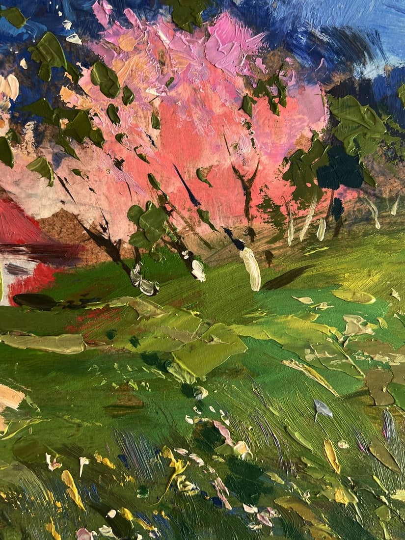 Oil painting Blooming trees in the garden Yuriy Suprunchuk - 5