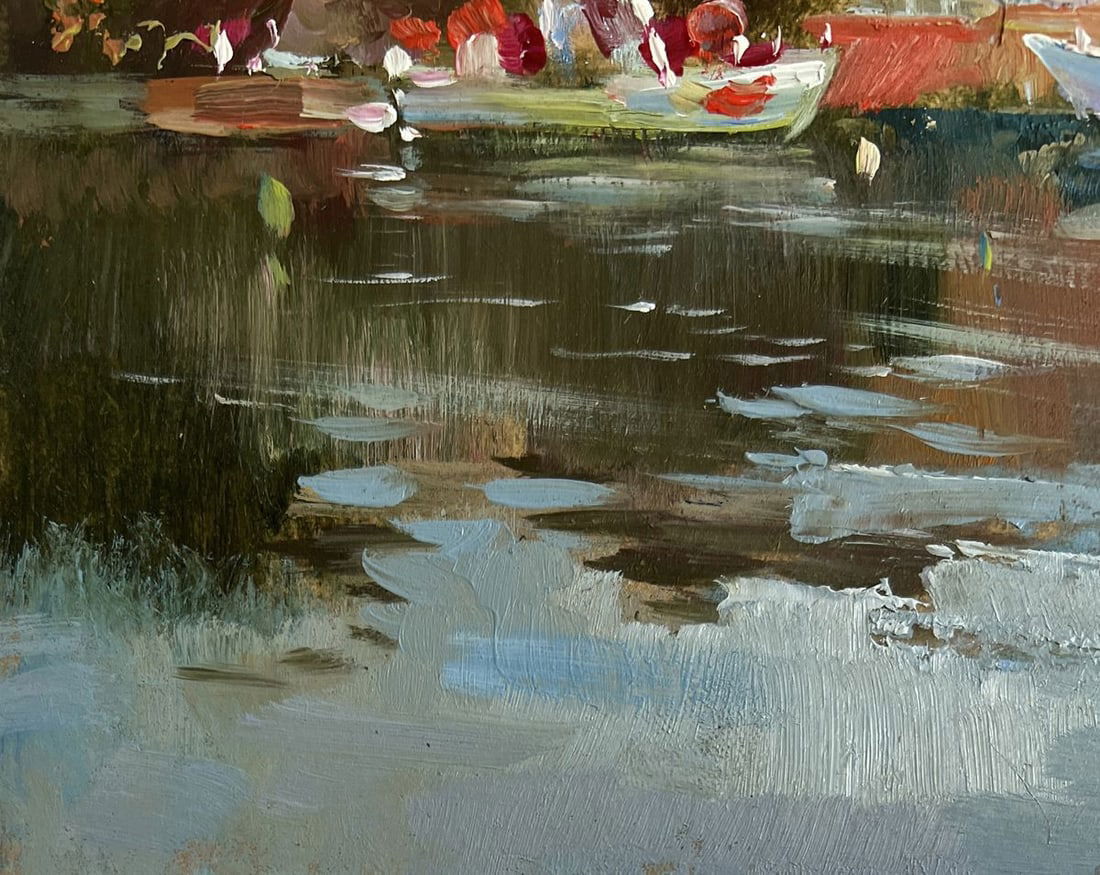 Oil painting Sunset glow over the rooftops Yuriy Suprunchuk - 6