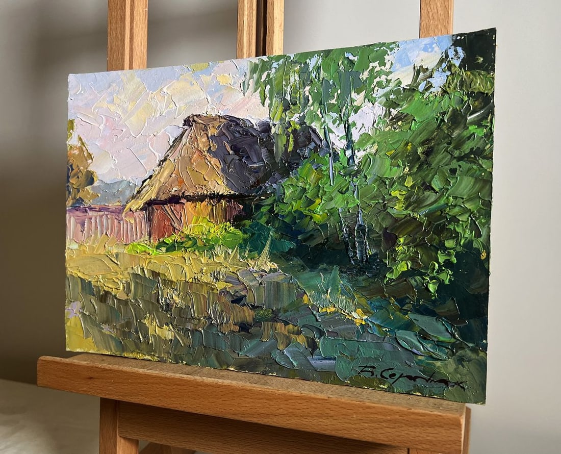 Oil painting House in the field Boris Serdyuk - 2