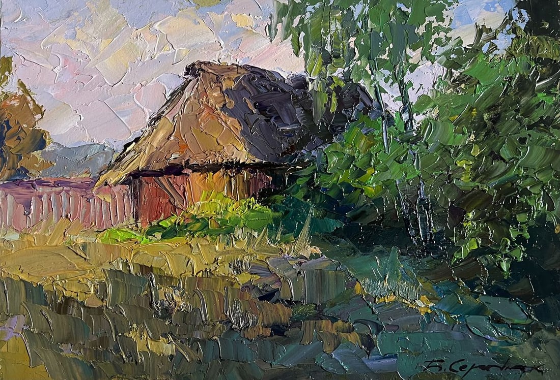 Oil painting House in the field Boris Serdyuk - 3