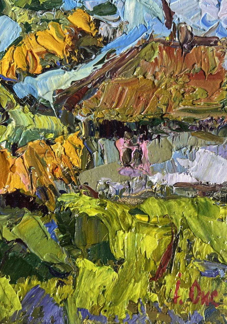 Oil painting Sunflowers near the house Oksana Kalenyuk - 9