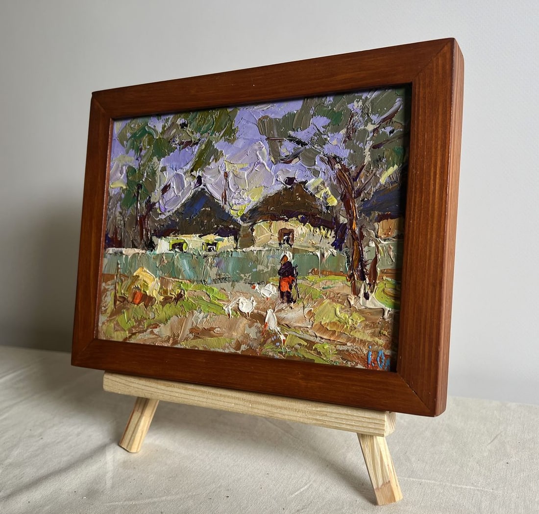 Oil painting Alley in the village Alex Kalenyuk - 2